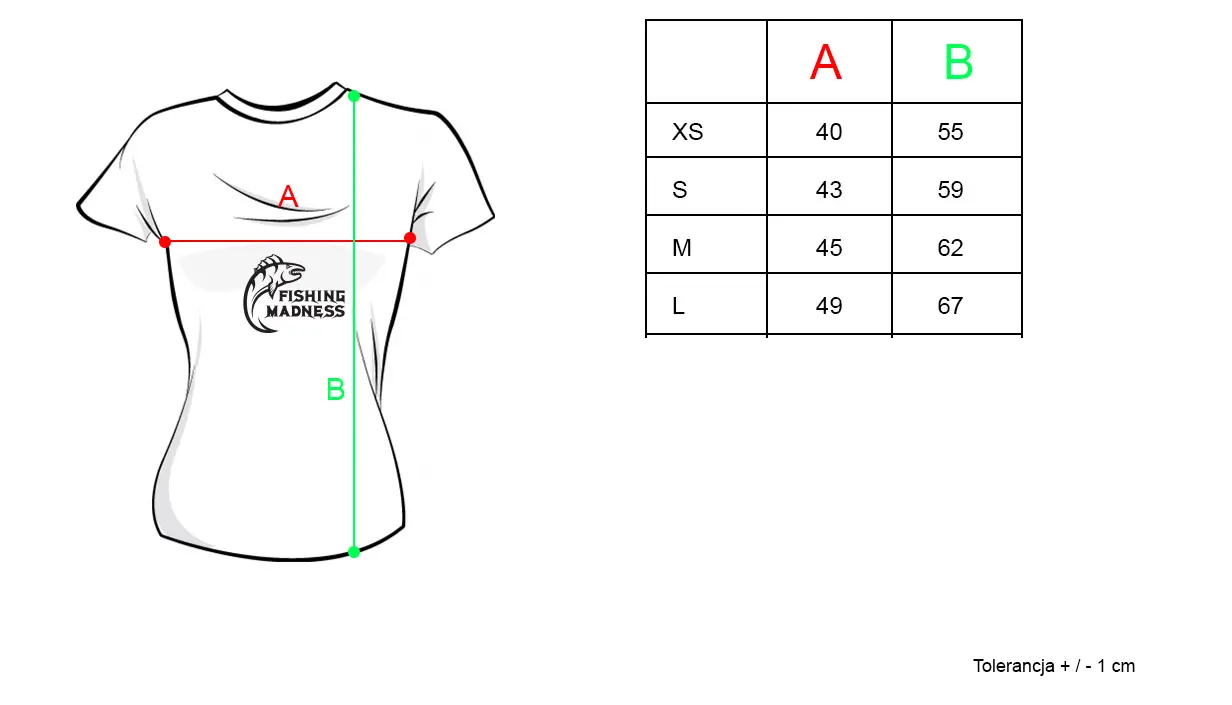 Koszulka T-Shirt - Damska Optimal Baits tabela rozm.