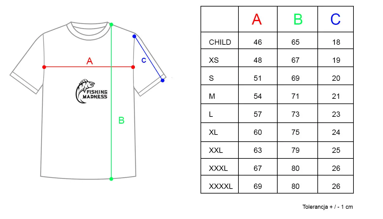  Koszulka T-Shirt Optimal Baits tabela rozm.